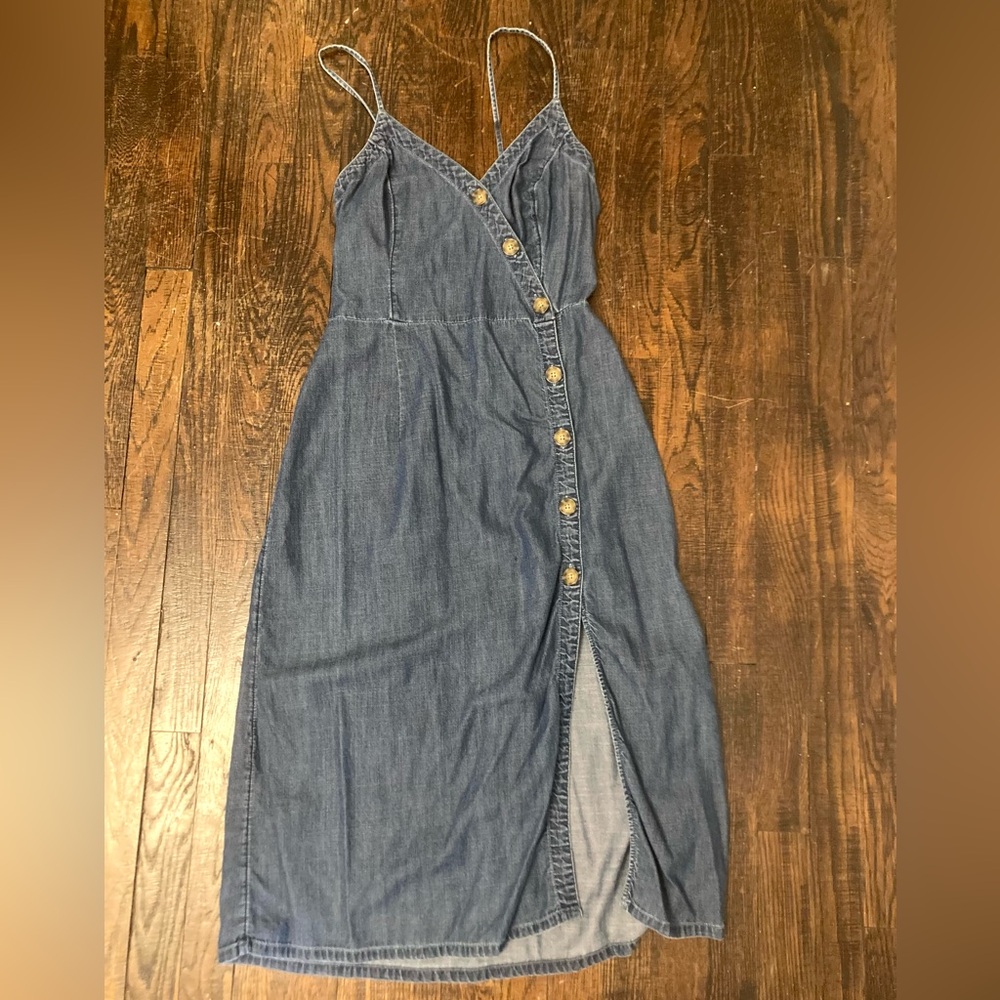 ABERCROMBIE & FITCH : Midi Denim Dress - medium